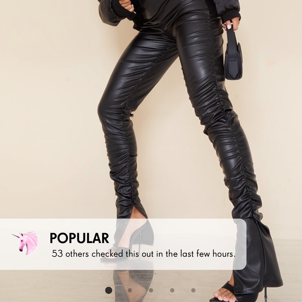 Faux leather pants